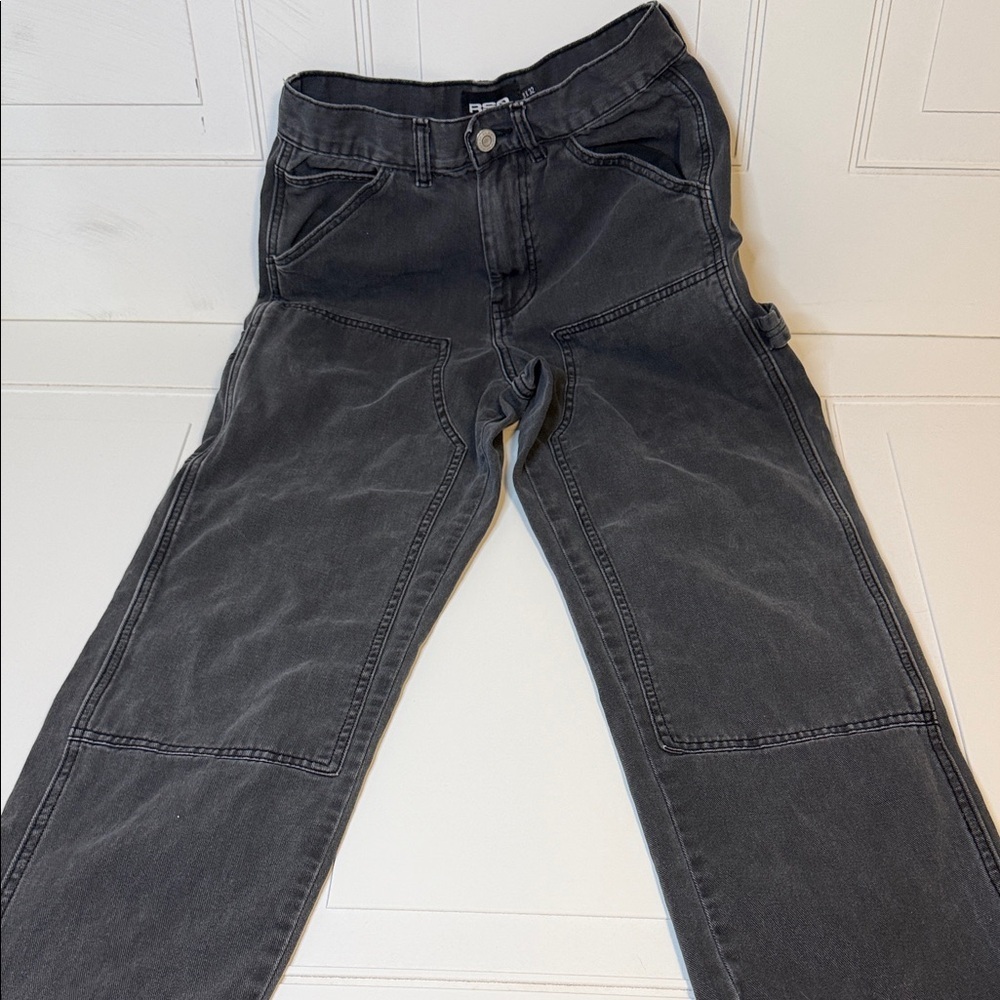RSQ Utility Jeans Gray Carpenter Style Size 28x32 Streetwear Double Knee Unisex - Picture 6 of 13